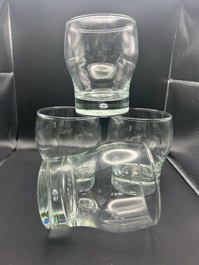 Vintage Kronos Poland Set Of 3 Whiskey Glasses 4 1/16” RARE